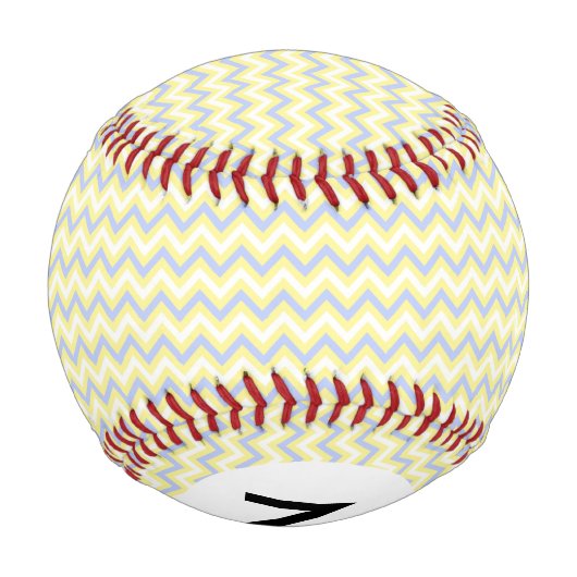 Monogramm Pastell Zickzack Muster Baseball (Rückseite)