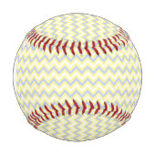 Monogramm Pastell Zickzack Muster Baseball (Vorderseite)