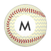 Monogramm Pastell Zickzack Muster Baseball (Vorderseite Links)