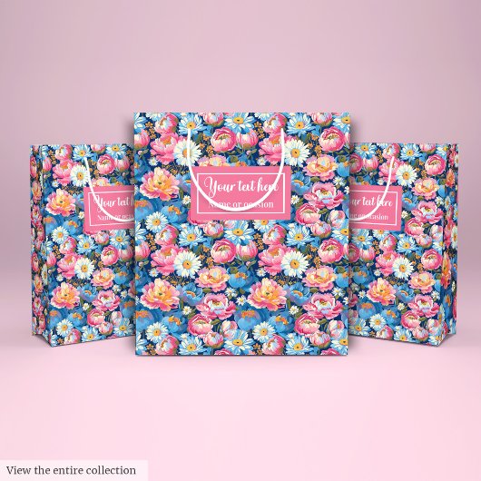 Monogramm Pastellfarben Aquarellverpackung Mittlere Geschenktüte