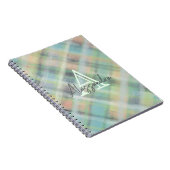 Monogramm Pastellkarton aquamarin-gelb-grün Notizblock (Rechte Seite)