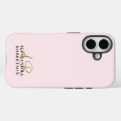 Monogramm Pastellrosa Minimalist Gold Schwarz Eleg Case-Mate iPhone Hülle (Rückseite (Horizontal))