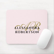 Monogramm Pastellrosa Stilvoll Gold Schwarz Minima