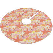 Monogramm-Pastellseegeschöpfe Polyester Weihnachtsbaumdecke (Schrägansicht)