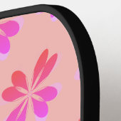Monogramm Peach Pink Retro Pickleball Schläger (Linke Seite)