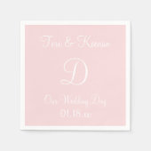 Monogramm Pellrosa Klasse Komplementärfarbe Neapel Serviette (Vorderseite)