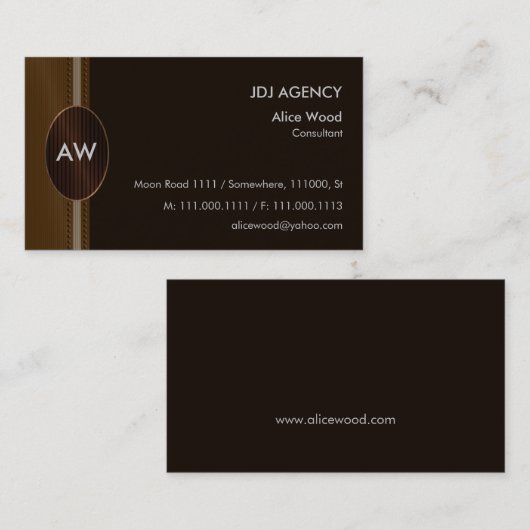 Monogramm | perfekt visitenkarte (Vorne/Hinten)