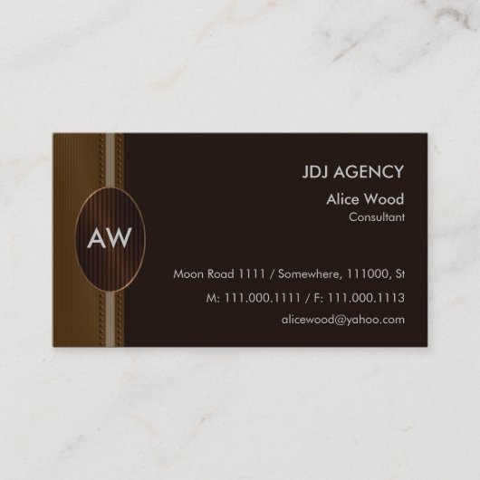 Monogramm | perfekt visitenkarte (Vorderseite)