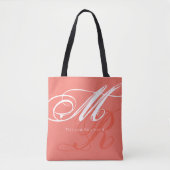 Monogramm-Persimmon mit Großdruck Tasche (Vorderseite)
