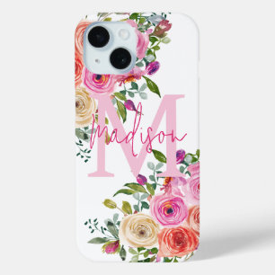 Monogramm Personalisiere Aquarell Floral Case-Mate iPhone Hülle