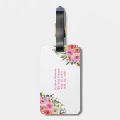 Monogramm | Personalisiere | Aquarell | Floral Gepäckanhänger (Rückseite vertikal)