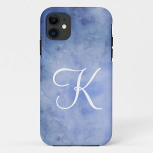 Monogramm personalisieren Blau und Weiß Case-Mate iPhone Hülle