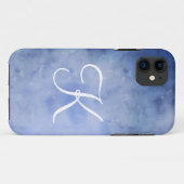 Monogramm personalisieren Blau und Weiß Case-Mate iPhone Hülle (Rückseite (Horizontal))