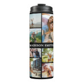Monogramm Personalisiert 12 FotoCollage Thermosbecher (Vorderseite)