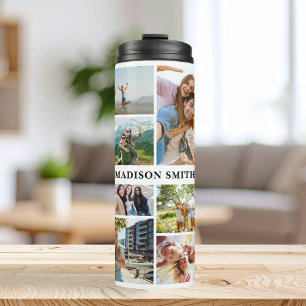 Monogramm Personalisiert 12 FotoCollage Thermosbecher