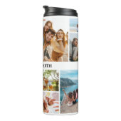 Monogramm Personalisiert 12 FotoCollage Thermosbecher (Nach rechts gedreht)
