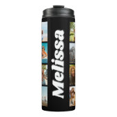 Monogramm Personalisiert 16 FotoCollage Thermosbecher (Vorderseite)