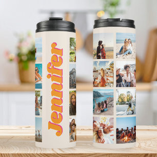 Monogramm Personalisiert 16 FotoCollage Thermosbecher