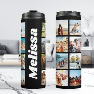 Monogramm Personalisiert 16 FotoCollage Thermosbecher