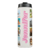 Monogramm Personalisiert 16 FotoCollage Thermosbecher (Vorderseite)