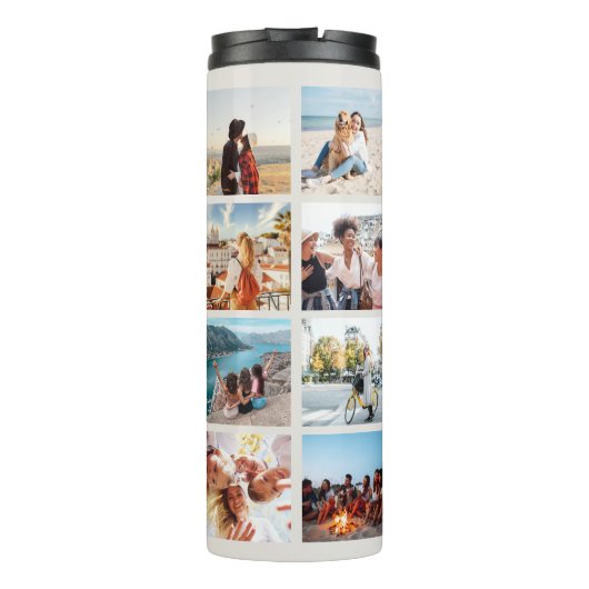 Monogramm Personalisiert 16 FotoCollage Thermosbecher (Rückseite)