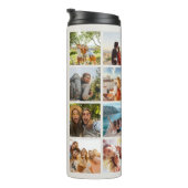 Monogramm Personalisiert 16 FotoCollage Thermosbecher (Nach rechts gedreht)