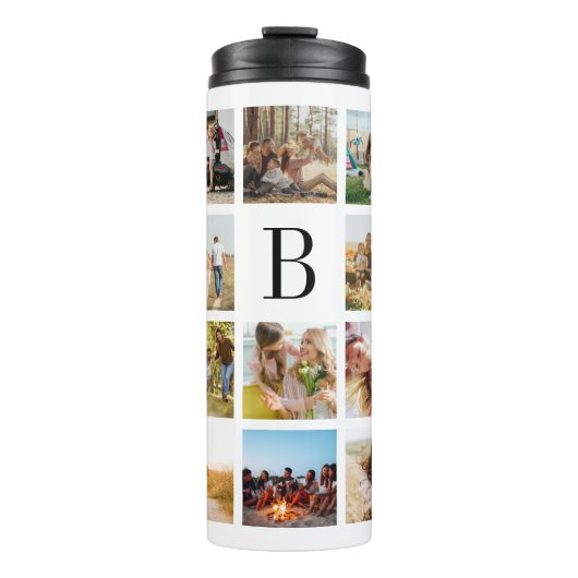 Monogramm Personalisiert 19 FotoCollage Thermosbecher (Vorderseite)