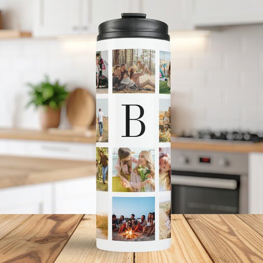 Monogramm Personalisiert 19 FotoCollage Thermosbecher