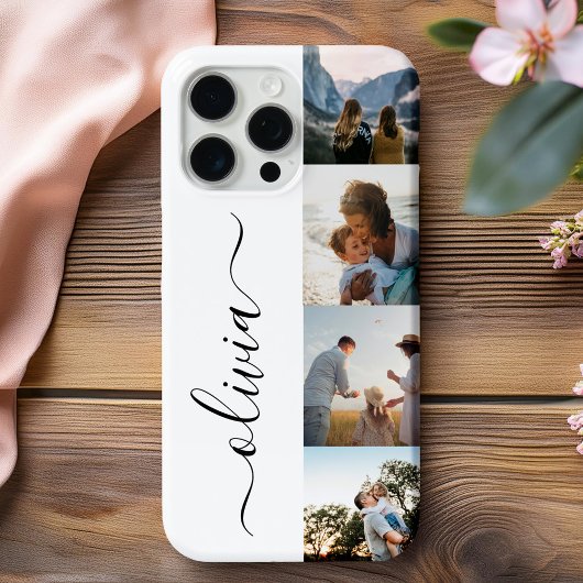 Monogramm Personalisiert 4 FotoCollage Case-Mate iPhone Hülle