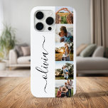 Monogramm Personalisiert 5 FotoCollage Case-Mate iPhone Hülle<br><div class="desc">Elegantes Script Monogram Personalisiert 5 Foto Collage iPhone Case</div>