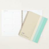 Monogramm Personalisiert Beige und Aquablau Planer (Anzeige)