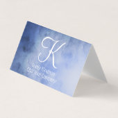 Monogramm Personalisiert Blau und Weiß Visitenkarten (Vorderseite)
