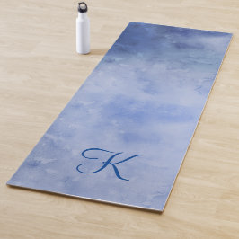 Monogramm Personalisiert Blau und Weiß Yogamatte
