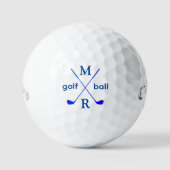 Monogramm personalisiert blaues Monogramm Golfball (Vorderseite)