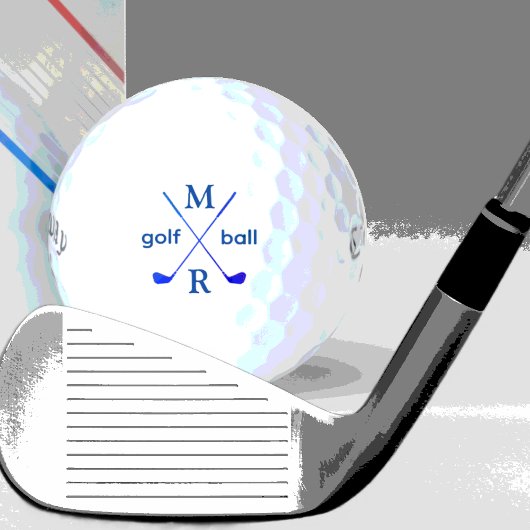 Monogramm personalisiert blaues Monogramm Golfball