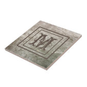 Monogramm Personalisiert-brauner Stone-Look rustik Fliese (Seite)