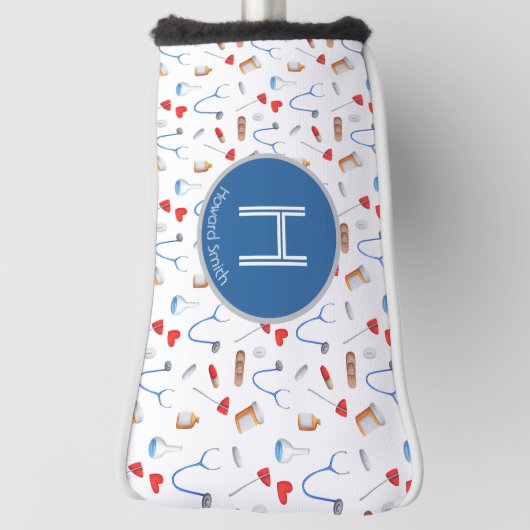 Monogramm Personalisiert Doctor Instrumental Golf Headcover (Rotieren 90)