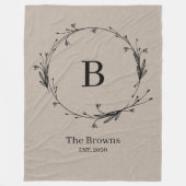 Monogramm Personalisiert Familienname Rustikale Li Fleecedecke (Vorderseite)