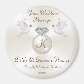 Monogramm Personalisiert, Gastgeschenke Hochzeiten Magnet (Vorne)