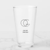 Monogramm Personalisiert Glas (Vorderseite)