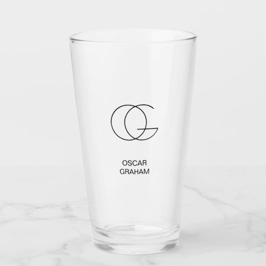 Monogramm Personalisiert Glas (Vorderseite)