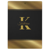 Monogramm personalisiert goldfarben klemmbrett (Rückseite)