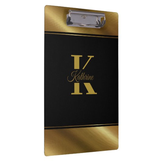 Monogramm personalisiert goldfarben klemmbrett (Rechts)