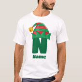 Monogramm Personalisiert mit Name Weihnachten T-Shirt (Vorderseite)
