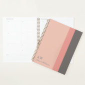 Monogramm Personalisiert Pink, Rose Sand & Grau Planer (Anzeige)
