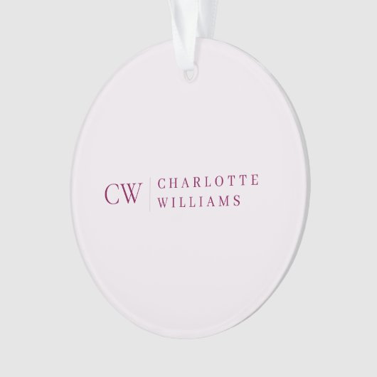 Monogramm Personalisiert rosa Acrylschmuck Ornament (Vorderseite)