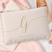 Monogramm Personalisiert rosa Anfangsname Pink Gol Zubehörtasche