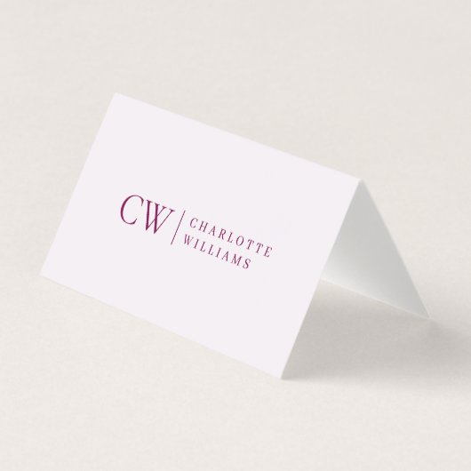Monogramm Personalisiert rosa Faltkarte (Vorderseite)