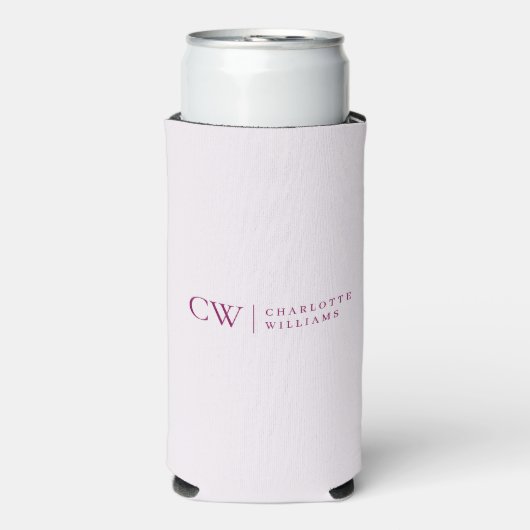 Monogramm Personalisiert rosa Initial Dose Cooler Selters Dosenkühler (Seltzer Vorderseite)