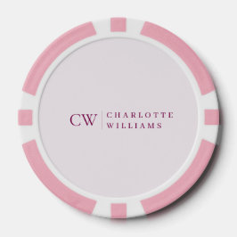 Monogramm Personalisiert rosa Initial-Poker-Chip Pokerchips